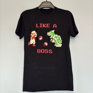 Super Mario Bros T-Shirt Size Small Nintendo Bowser “Like a Boss” Video Game Tee